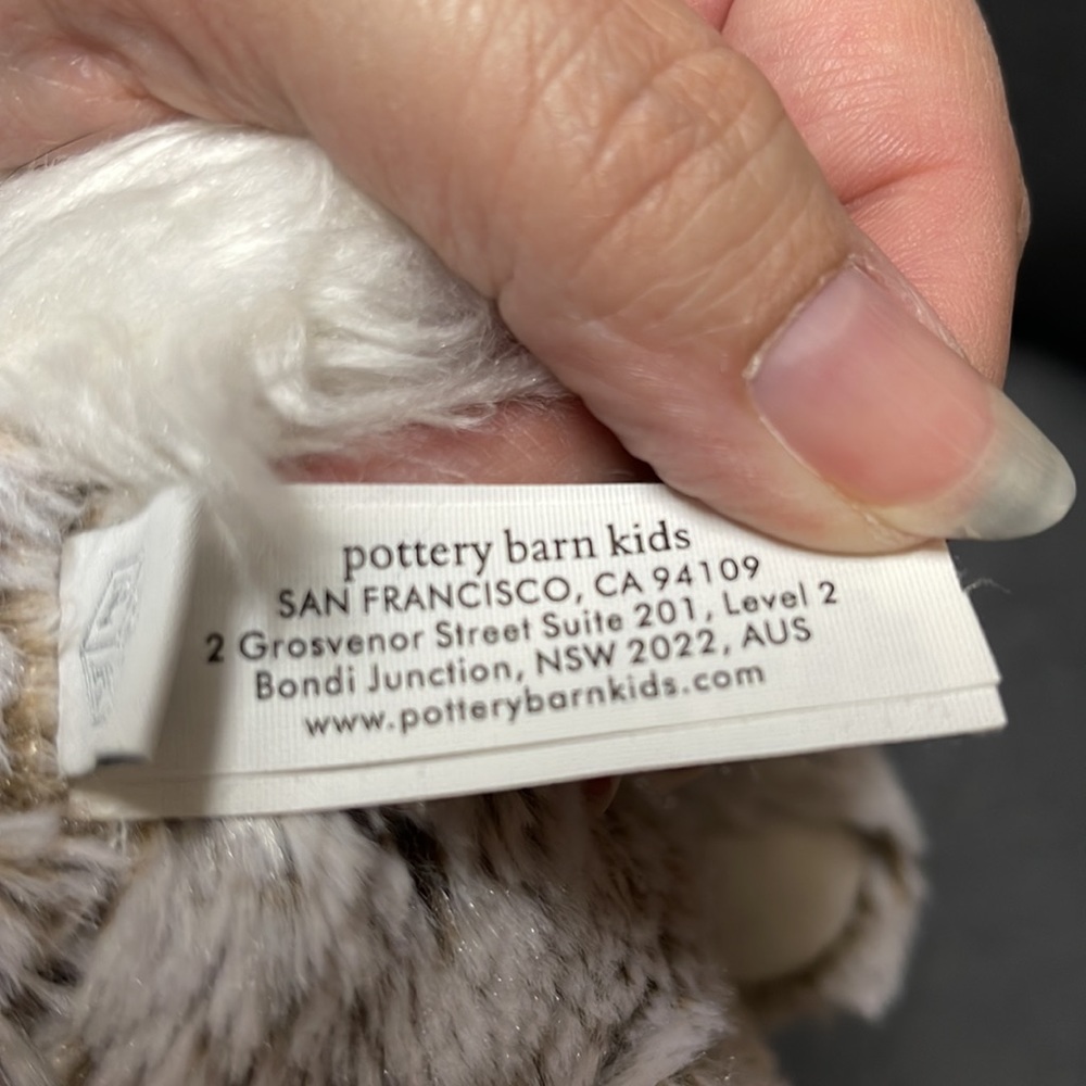 Pottery Barn Kids Taupe Fur Bunny Plush - Picture 6 of 6
